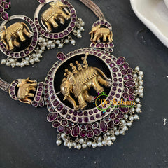 Dual Tone Elephant Choker -Red-S614