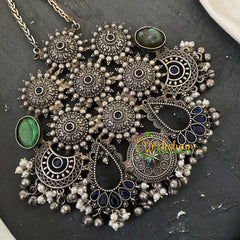 Statement Neckpiece -Silver Look Alike Pendant Chain -S602