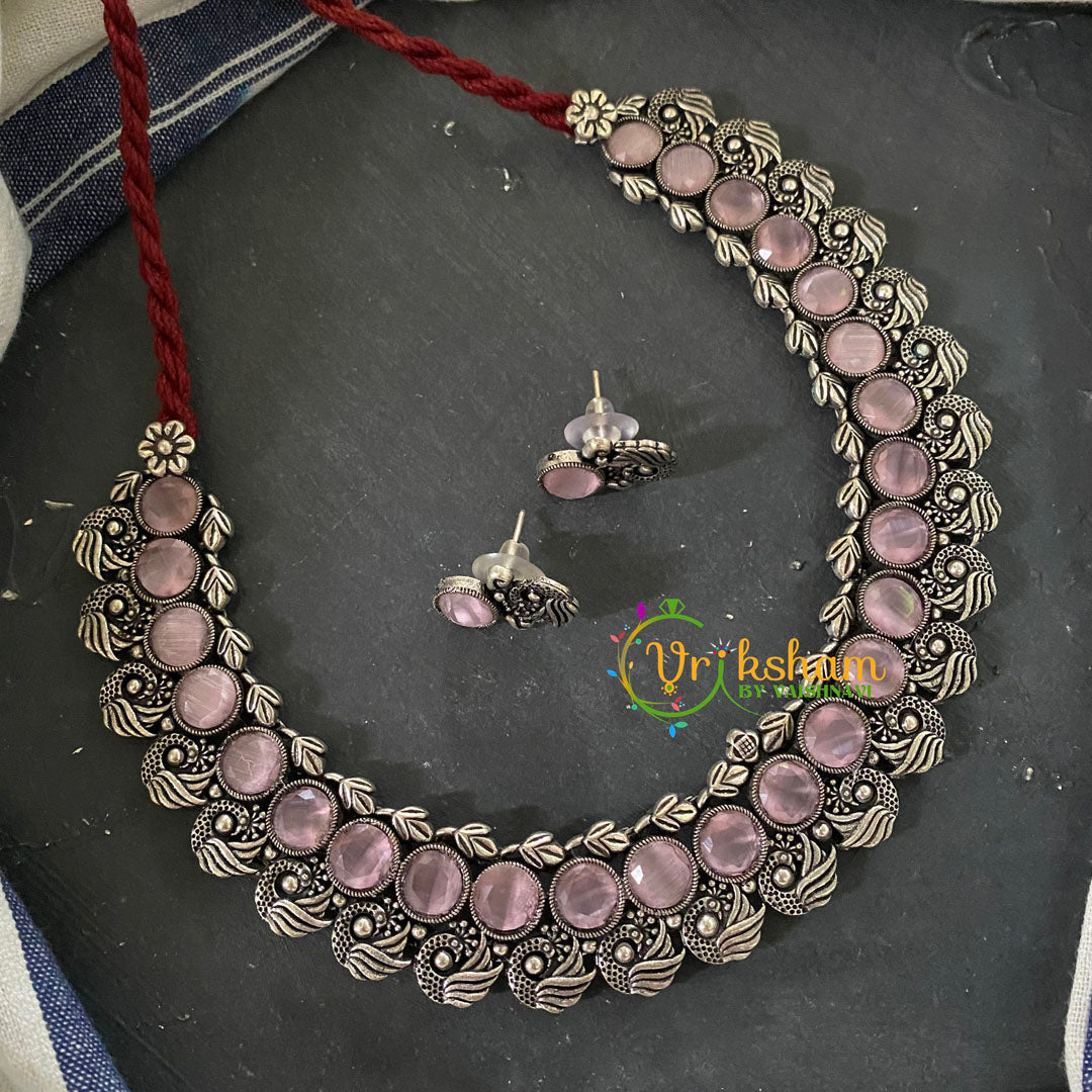 Pastel Oxidized Kolhapuri Choker Short Neckpiece-S624