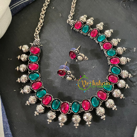 Oxidized Kolhapuri Choker Short Neckpiece-S631