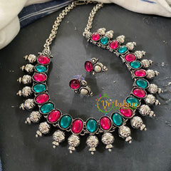 Oxidized Kolhapuri Choker Short Neckpiece-S631