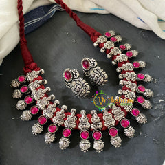 Kolhapuri Oxidized Silver Rope Neckpiece –S685