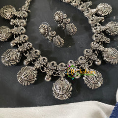 Oxidized Kolhapuri Durga Neckpiece -S561