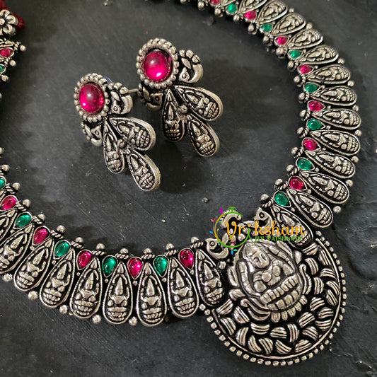 Red Green Stone Kolhapuri Lakshmi Neckpiece -S555