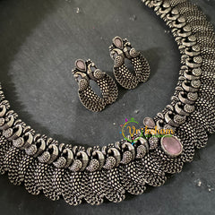 Oxidized Kolhapuri Choker Short Neckpiece-S633