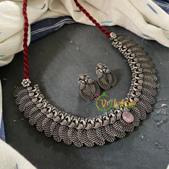 Oxidized Kolhapuri Choker Short Neckpiece-S633