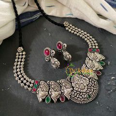 Oxidized Kolhapuri Choker Short Neckpiece- Ganesh-S634