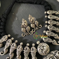 Kolhapuri Oxidized Silver Rope Neckpiece -Ram Parivar –S682