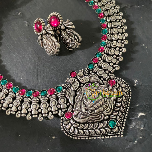 Red Green Stone Kolhapuri Lakshmi Neckpiece -S557