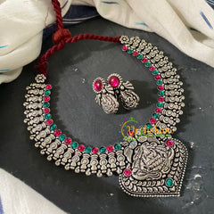 Red Green Stone Kolhapuri Lakshmi Neckpiece -S557