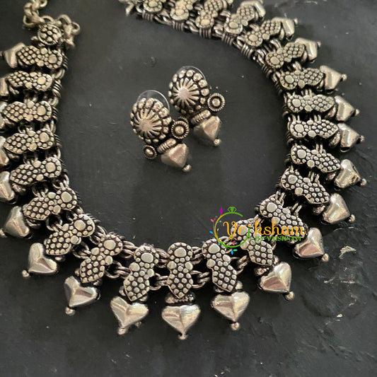 Oxidized Kolhapuri Choker Short Neckpiece-S629