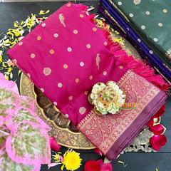 Pink Semi Soft Silk Saree-VS166