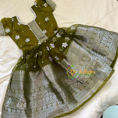 Mehendi Green Indian Traditional Dress for Girls - Girls Gown -VS932