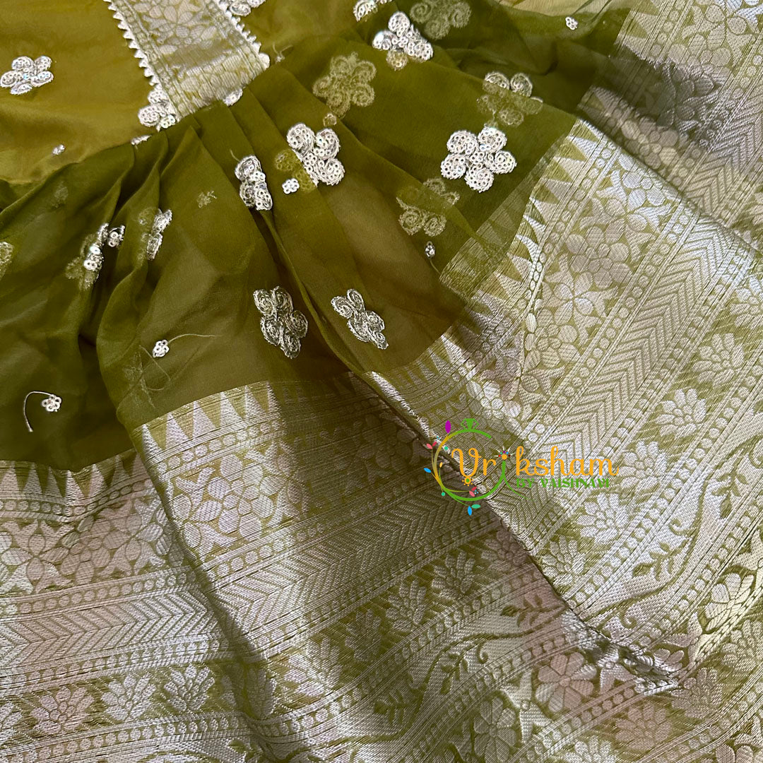 Mehendi Green Indian Traditional Dress for Girls - Girls Gown -VS932