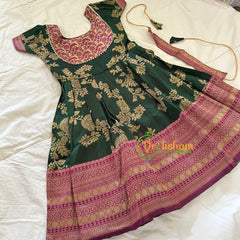 Majantha Green Indian Traditional Dress for Girls - Girls Gown -VS930