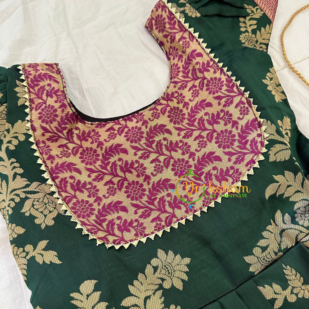 Majantha Green Indian Traditional Dress for Girls - Girls Gown -VS930