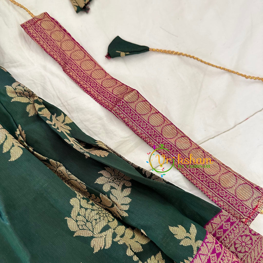 Majantha Green Indian Traditional Dress for Girls - Girls Gown -VS930