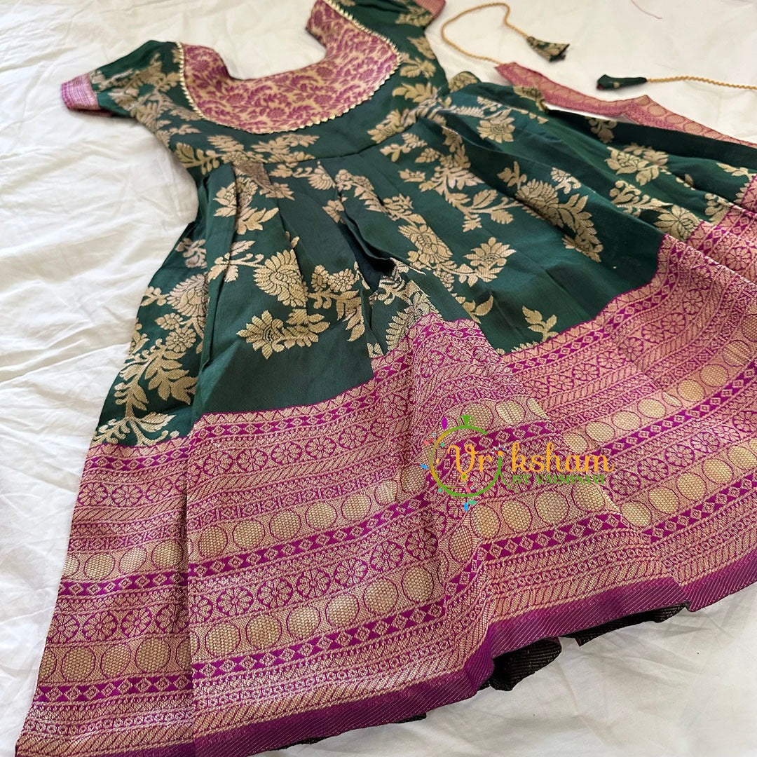 Majantha Majantha Green Indian Traditional Dress for Girls-VS930 – vrikshamindia