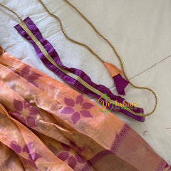 Peach Indian Traditional Dress for Girls - Girls Gown -VS926