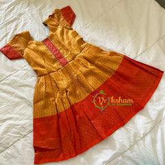 Yellow Orange Indian Traditional Dress for Girls - Girls Gown -VS925