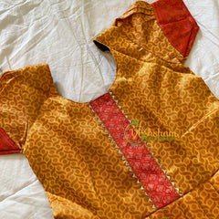 Yellow Orange Indian Traditional Dress for Girls - Girls Gown -VS925