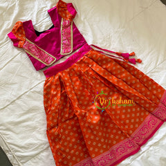 Pink Orange Indian Traditional Girls Lehenga-VS940