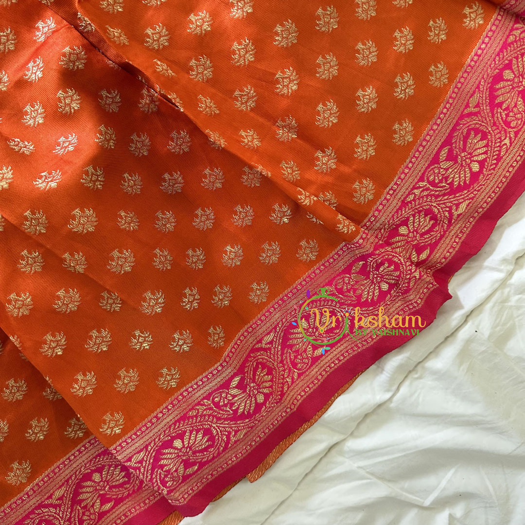 Pink Orange Indian Traditional Girls Lehenga-VS940