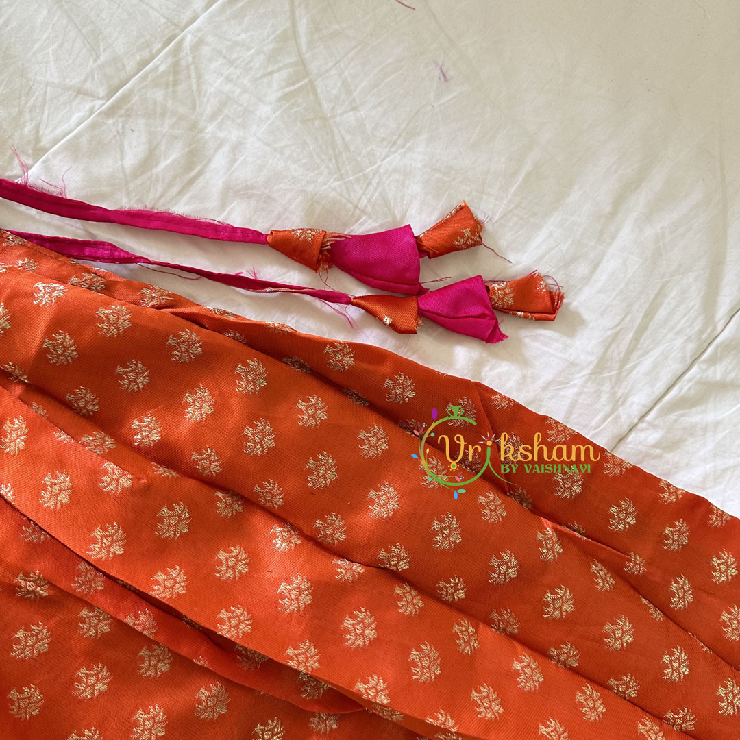 Pink Orange Indian Traditional Girls Lehenga-VS940