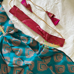 Teal Blue Indian Traditional Dress for Girls - Girls Gown -VS922