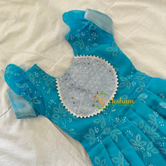 Sky Blue Indian Traditional Dress for Girls - Girls Gown -VS919