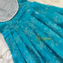 Sky Blue Indian Traditional Dress for Girls - Girls Gown -VS919