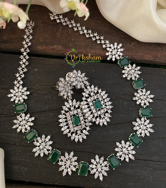 Elegant American diamond Choker-Green-G2389