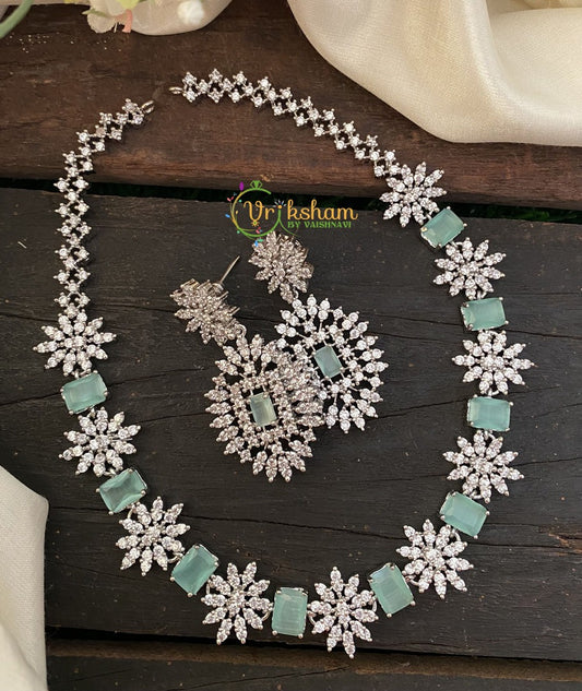 Elegant American diamond Choker- Pista Green-G2388