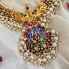 Exquisite Jadau Kundan Neckpiece-Ganesh-J480
