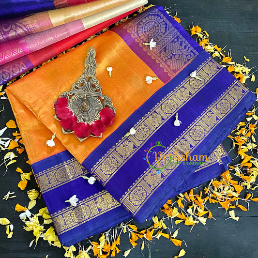 Yellow Korvai Handloom Silk Cotton Saree-VS65