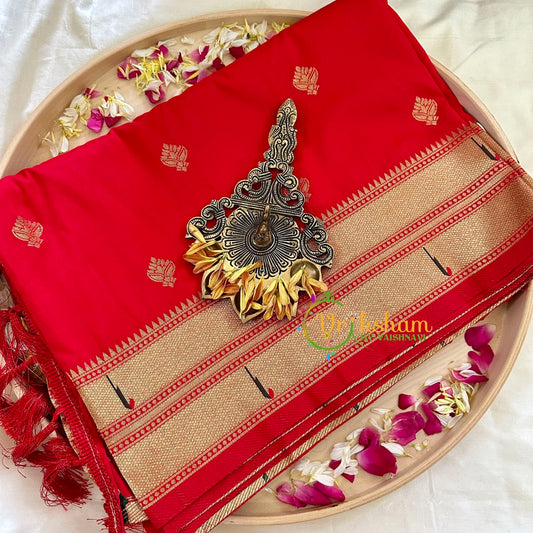 Kumkum Red Semi Silk Saree -VS1030