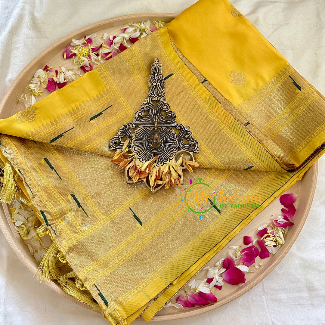 Yellow Semi Silk Saree -VS1044