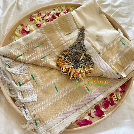 Half White Semi Silk Saree -VS1042