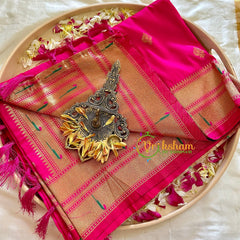 Rani Pink Semi Silk Saree -VS1039