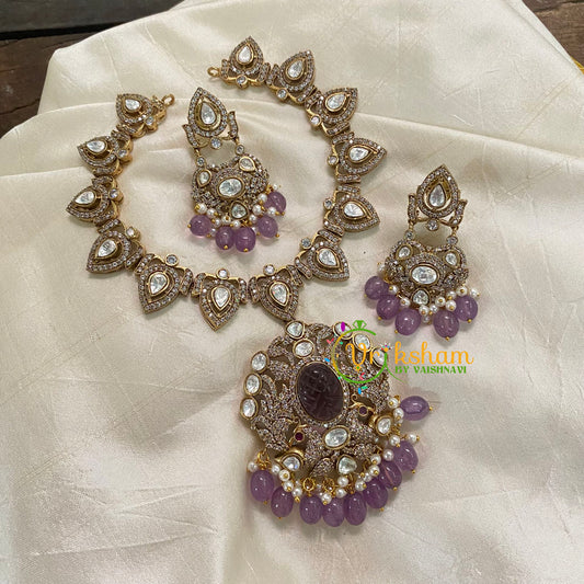 Lavender Victorian Diamond Short Neckpiece -VV560