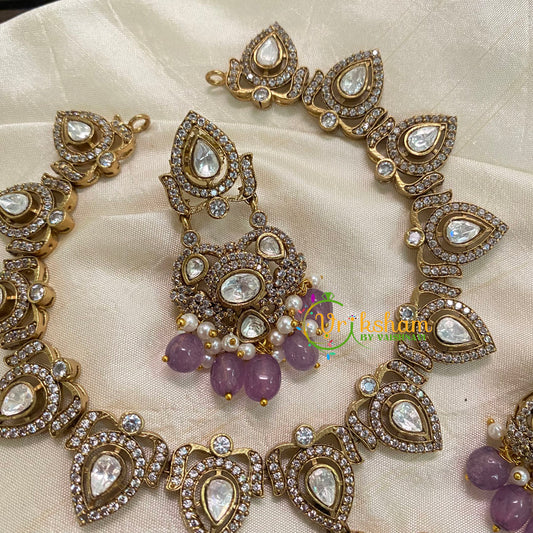 Lavender Victorian Diamond Short Neckpiece -VV560