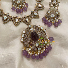 Lavender Victorian Diamond Short Neckpiece -VV560