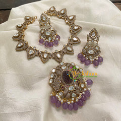 Lavender Victorian Diamond Short Neckpiece -VV560