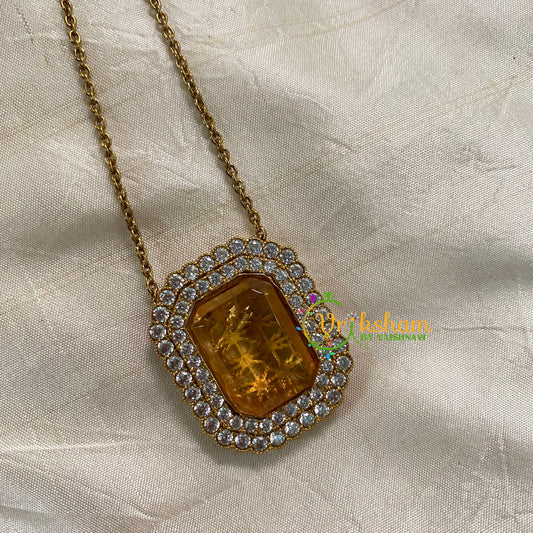 Yellow Victorian Diamond Pendant Chain -VV594