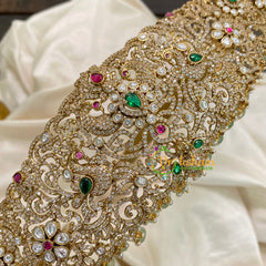 Premium Victorian Diamond Bridal Hipbelt -Pastel Green Bead-VV372