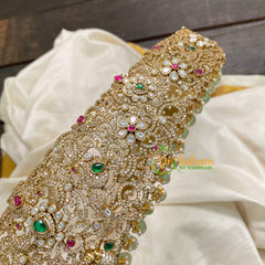 Premium Victorian Diamond Bridal Hipbelt -Pastel Green Bead-VV372