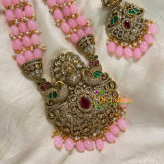 Rose Bead Layered Victorian Diamond Neckpiece -VV567