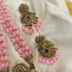 Rose Bead Layered Victorian Diamond Neckpiece -VV567