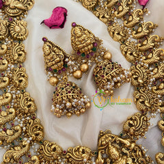 Premium Layered Lakshmi Haram with Mugappu-Gold Bead-G5326