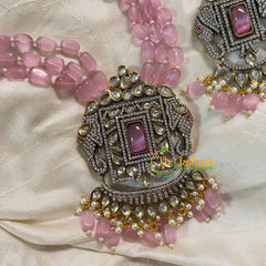 Shaded Pastel Pink Victorian Diamond Pendant Chain -VV600